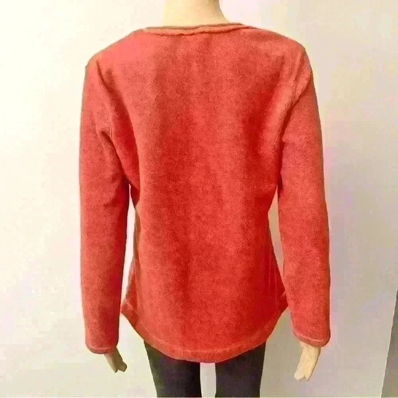 Vintage pastel red foxy crew neck long sleeves  fleece sweatshirts jumper - Picture 5 of 12